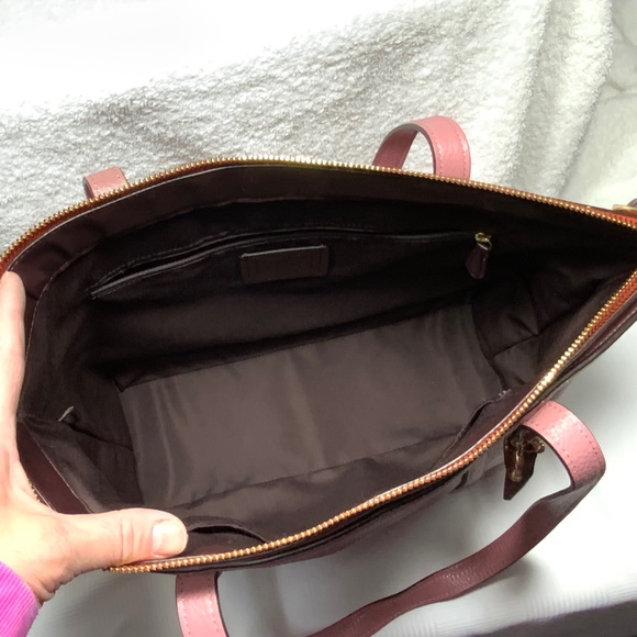 Coach Pink Leather May Tote Shoulder Bag - Picture 7 of 15